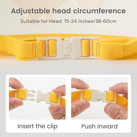 FUNUPUP 2 Pack Adjustable Toddler Hair Washing Bathing Cap Shield Baby Shower Visor Shampoo Cap Protect Baby Eyes (Dinosaur)