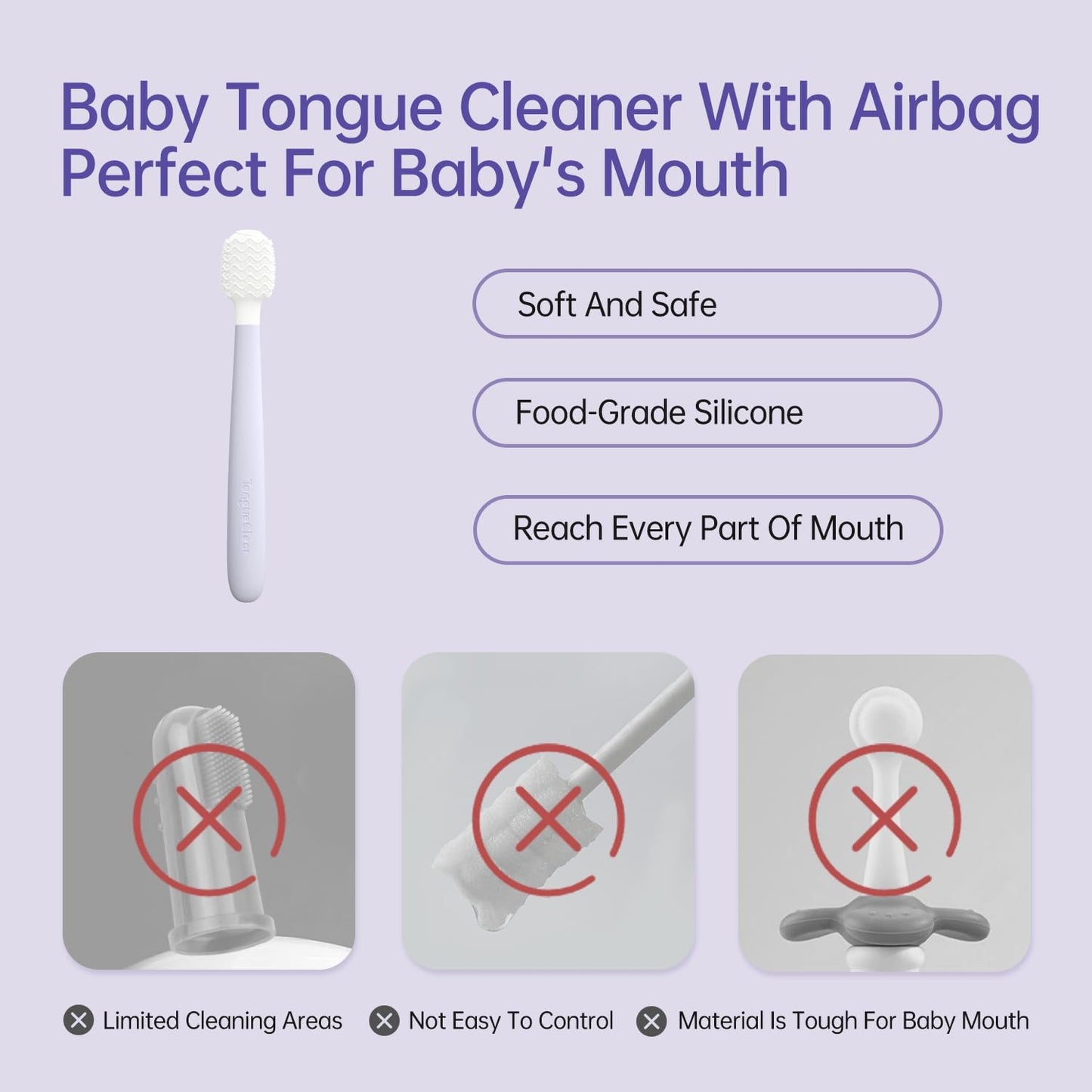 Kids Tongue Scraper, Tongue Cleaner for Infant & Newborn, Baby Oral Cleaner Newborn, Toddler Toothbrush for Tooth Mouth Gum Clean, Infant Toothbrush Oral Cleaning Stick…