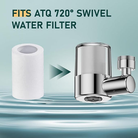 3 pp Cotton Filter Elements Replacement for ATQ 720° rotatable Water Filter (Asin: B0F8QQCQT2) filter cartridges Removes Chlorine Fluoride Heavy Metal (Aerator720 Filter Cartridge pro- 3 pp)