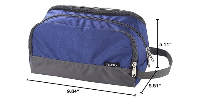 Yeiotsy Boys Toiletry Bag - Kids Travel Dopp Kit with Mesh Pockets, Compact Organizer for Gym, Camping, Hiking (Sapphire)
