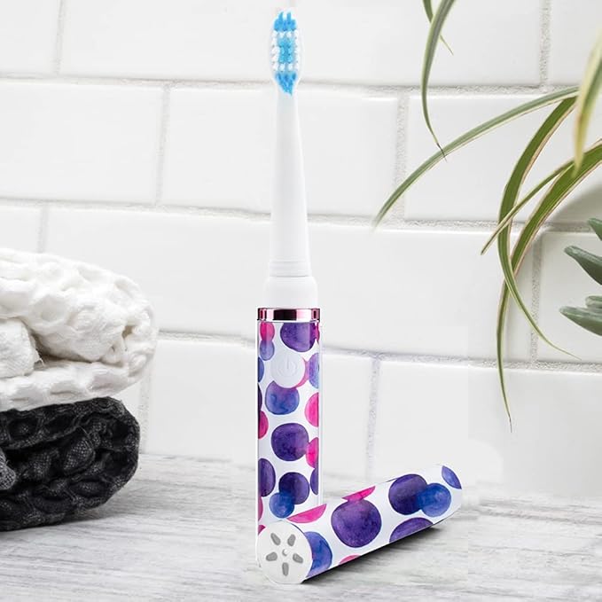 Pop Sonic Electric Toothbrush (Purple Bubble) - Travel Toothbrushes w/AAA Battery | Kids Electric Toothbrushes with 2 Speed & 15,000-30,000 Strokes/Minute, Dupont Nylon Bristles
