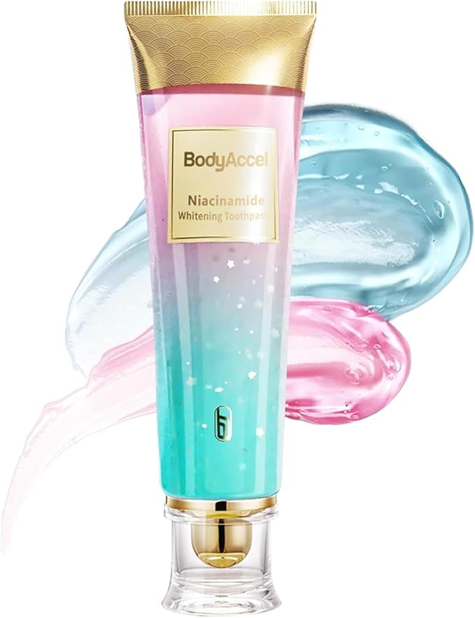 3 Pack Niacinamide Whitening Toothpaste, BodyAccel Triple Whitening Niacinamide Toothpaste, Brightens and Whitens Teeth, Stain Removal Natural Gentle, Fresh Breath