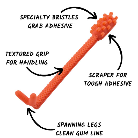 V3 (Denture Adhesive Removing Toothbrush) (Red)