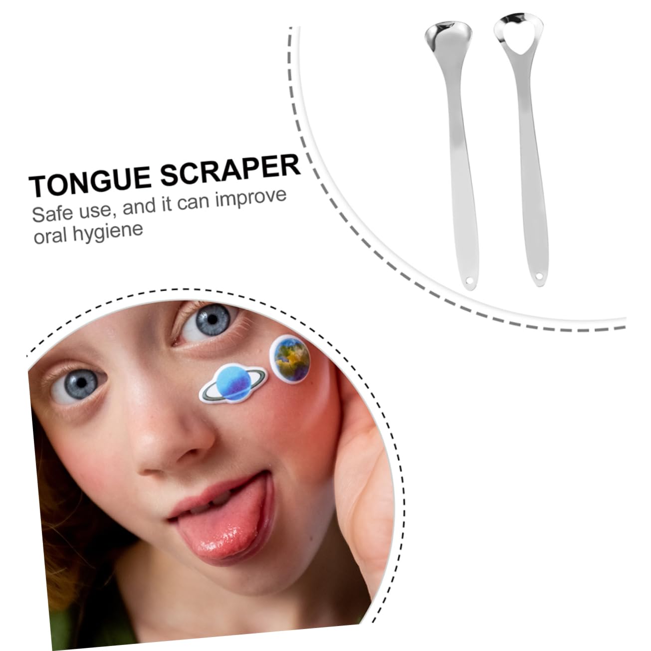 1set Stainless Steel Tongue Scraper for Oral Care Ergonomic Design for Comfortable Grip to Combat Bad Breath and Halitosis Easy to Clean and Travel Friendly