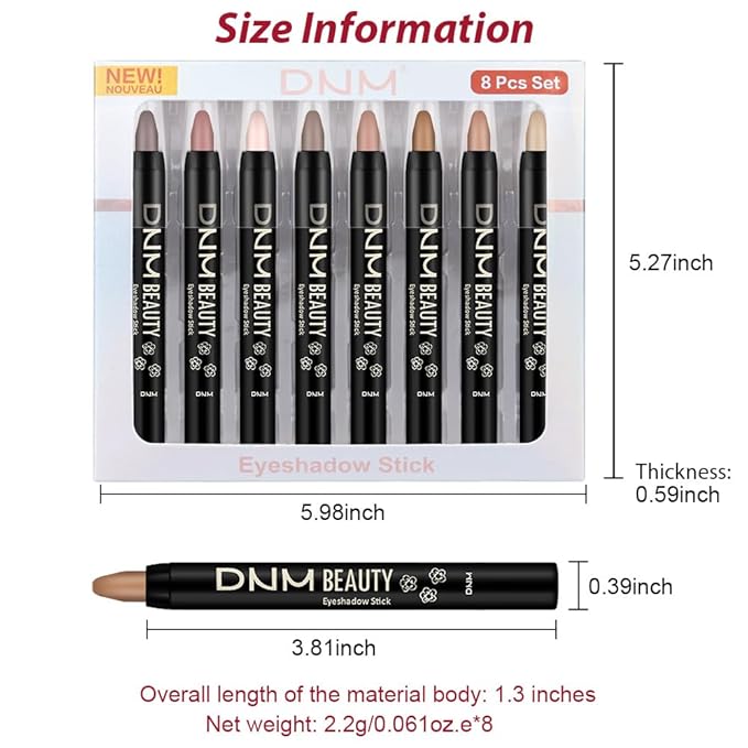 evpct 8Pcs Cream Eyeshadow Stick Set for Older Women, Brown Putty Desert Ginger Nude Brown Caramel Matte, Silky Matte Eyeshadow Applicator Sticks Waterproof, Blendable Eye Makeup sombras para ojos