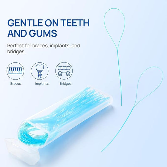 JMU 500 Count Floss Threaders for Braces, Bridges, Implants, 50 Count, Pack of 10