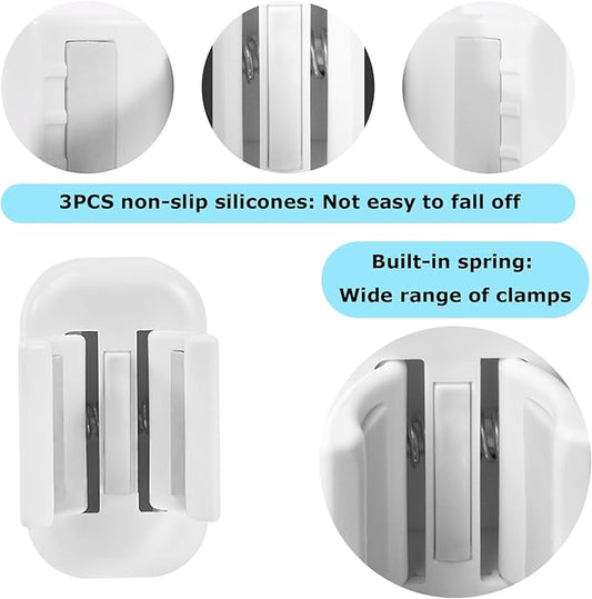 2PCS Toothbrush Holder Wall Mounted, Self Adhesive Electric Toothbrush Organizer for Bathroom, Waterproof Multi-Function Holder for Dorm, Cabinet(White)