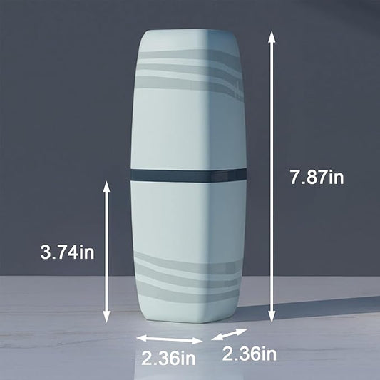 2PCS Blue Toothbrush Travel Case,Portable Multifunctional Toothbrush Holder,Travel Toothbrush Holder with Cover for Trip/Bathroom/Camping