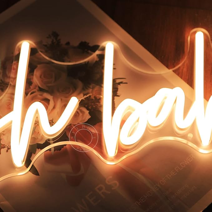 SYLHOME Lash Babe Neon Light Sign Lashes Beauty Salon Gorgeous Lady Girls Bedroom Wall Decor Sign Eyelash for Party Birthday Decoration USB 5V 15.8"X6.5" Warm White