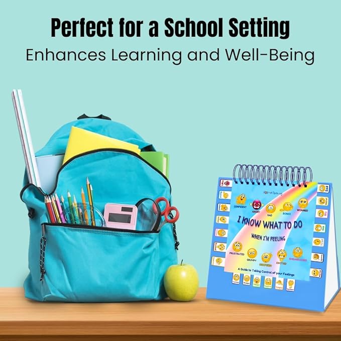 Thought-Spot I Know What to Do Flipbook | Emotions Wheel & Feelings Chart | Emotional Regulation Tool for Home, Class, Calm Down Corner | Helps Kids Learn Coping Skills | Autism Must-Have