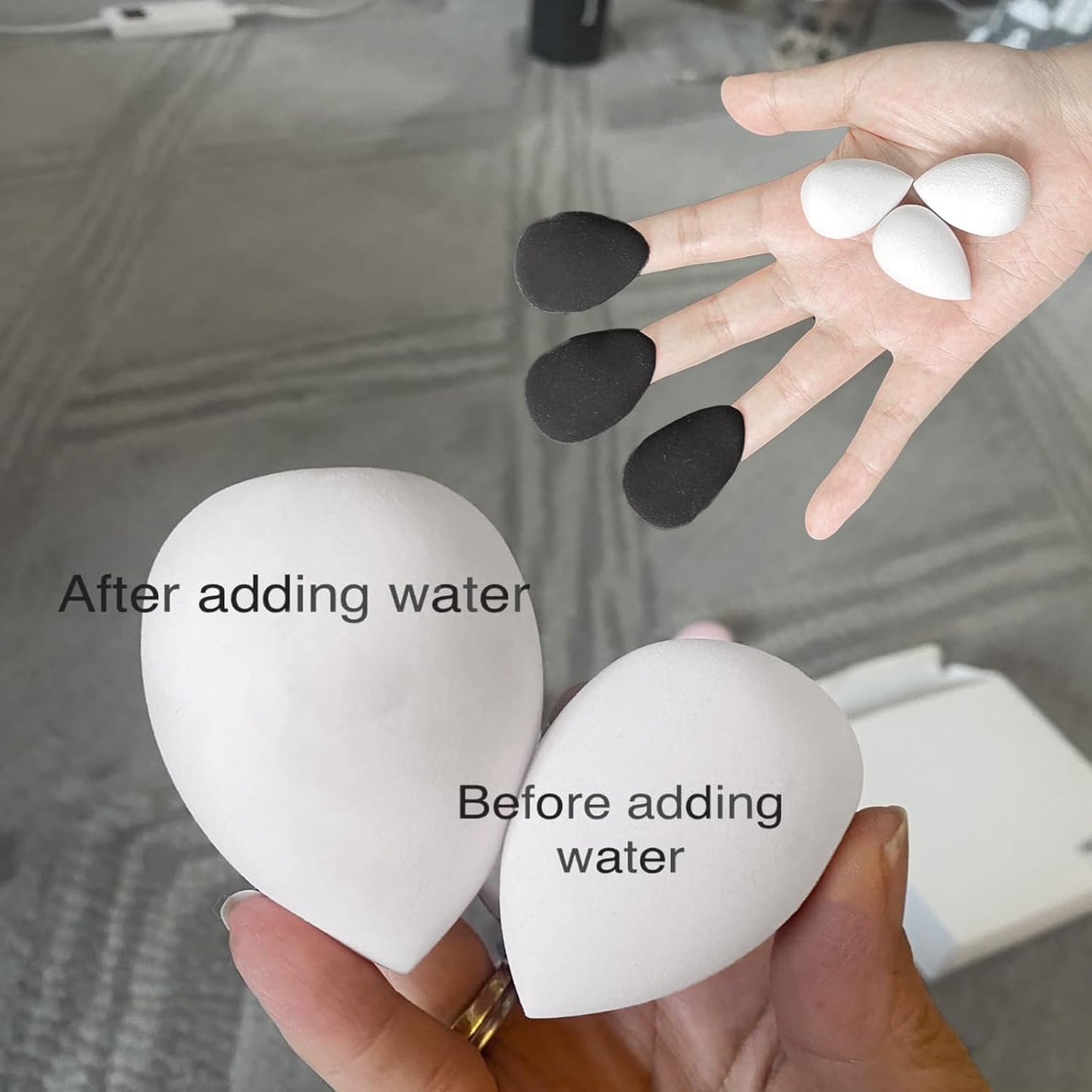 Makeup Sponge Set Blender Sponges 14 Pcs for Liquid Cream, and Powder Latex Free Multi-colored Sponges for Makeup Application with Storage Box Black Gifts