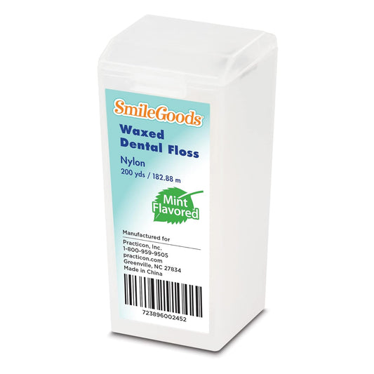 SmileGoods Waxed Dental Floss, 200 Yards, Mint Flavored