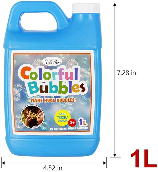 Lulu Home Concentrated Bubble Solution, 1 L/ 33.8 OZ Refill for Bubble Machines, Giant Wands, and Blowers - Up to 2.5 Gallons for Kids' Birthday Parties