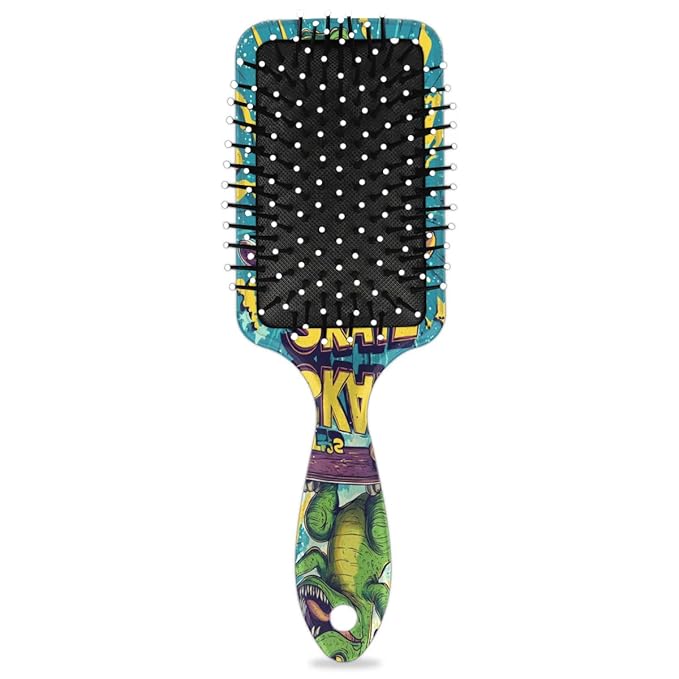 Kids Hair Brush for Boys Girls Toddler - Dinosaur Detangler Hairbrush for Wet Dry Thin Long Curly Hair Pain-Free Comb Glide Through Tangles with Ease and Massage Scalp