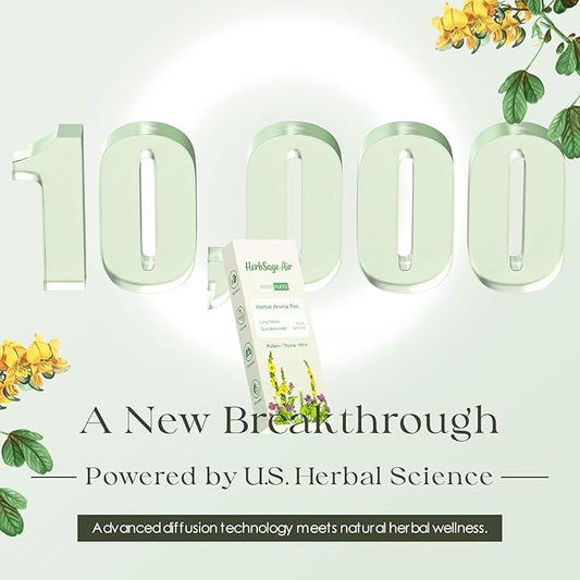 Next-Gen Mullein Herbal Diffuser Pen - REVOLUTIONARY Up to 10,000 Uses | All-Natural with Mullein, Thyme & Mint for Lung Cleansing, Freshens Breath & Quitting Bad Habit