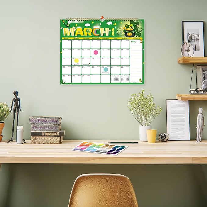 2025-2026 Wall Calendar, Calendar 2025-2026, 18 Month Calendar July 2025 - December 2026, 14.8" X 11.5", Calendar with Twin-Wire Binding, Hanging Hook and Julian Dates (Seasonal Designs)