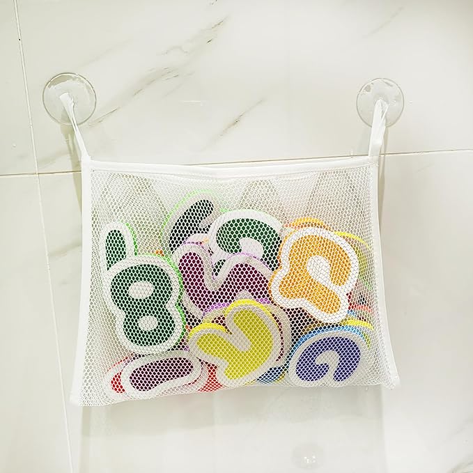 Hebrew Alef Bet Bath Letters – Jewish Alphabet Toy for Toddlers (37pcs) + Mesh Bag – Learn Hebrew in The Tub