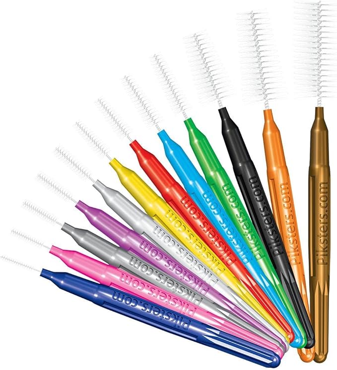Piksters Interdental Brushes, Size 0, 100 Count (10 x 10 Packs), Interdental Tooth Brush for VeryTight Gaps, Gum Soft Bristles for Plaque Removal, Safe for Braces (100 pk)