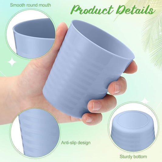 Eccliy 36pcs 8 oz Christmas Cups Unbreakable Plastic Stackable Juice Reusable Tumblers Bulk Plastic Drinking Cups for Kid Toddlers Baby Kid, Dishwasher Safe(Pastel Color)