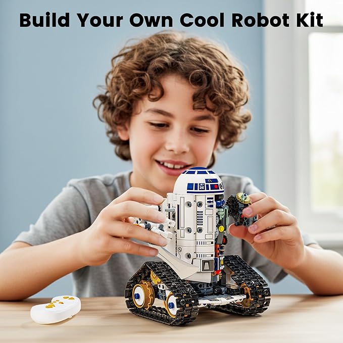 STEM RC Robot Building Kit - 3 in 1 APP & Remote Control Robotics for Kids Ages 8-12, DIY Educational Toy Programming & Science Project Kit, Birthday Gifts for Boys Girls