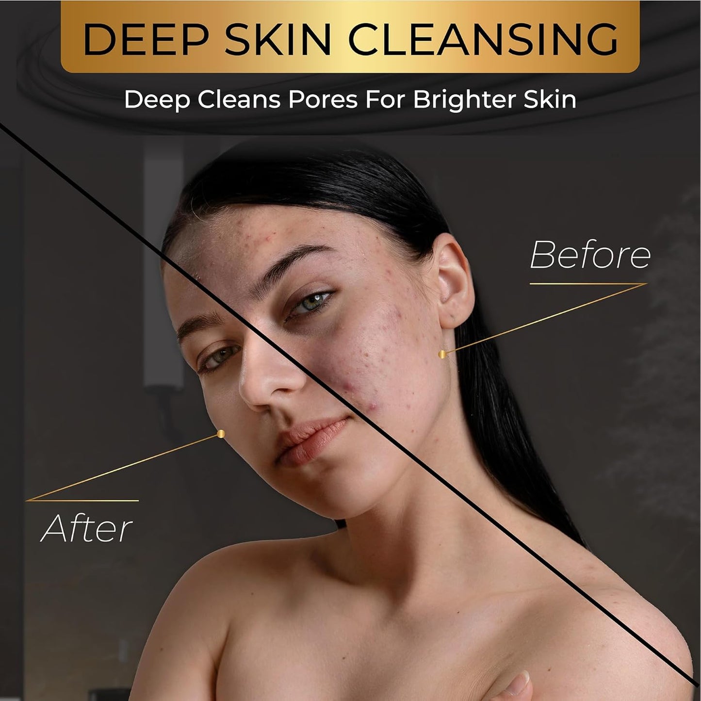 AMVital Natural Charcoal Soap Bar Set - 3-Pack Plant-Based Face & Body Soap for Daily Use - Deep-Cleansing Bar Soap for All Skin Types - Vegan Gift Set for Men & Women