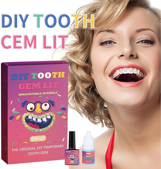Zgxhga Tooth Gems Kit with Shiny Crystals for Teeth, DIY Teeth Gems Kit Fashionable Decoration Starter Set