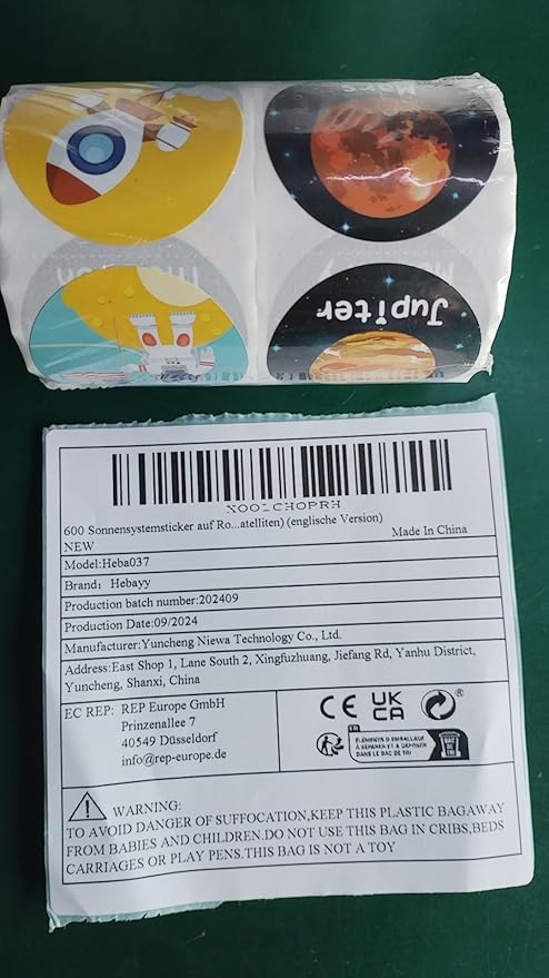 600 PCS Solar System Stickers in Rolls with Perforation Line. Perfect for Toddlers and Kids. 1.5” (Expanded Edition with Astronauts, Comet, The Moon and Satellites)