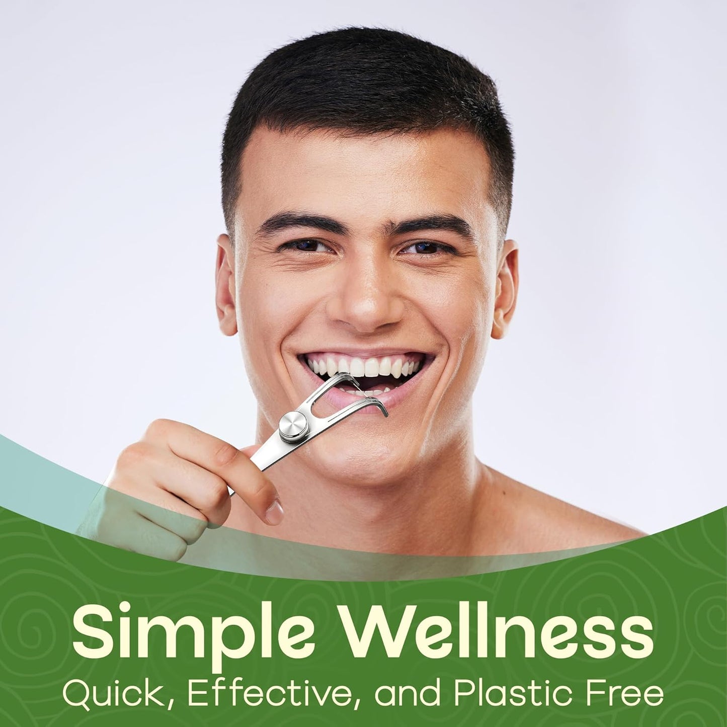 Dental Floss Holder, Refillable & Reusable Floss Pick - Dental Floss Handle - Stainless Steel Dental Floss Holder. Durable Reusable Flosser - Pack of 2