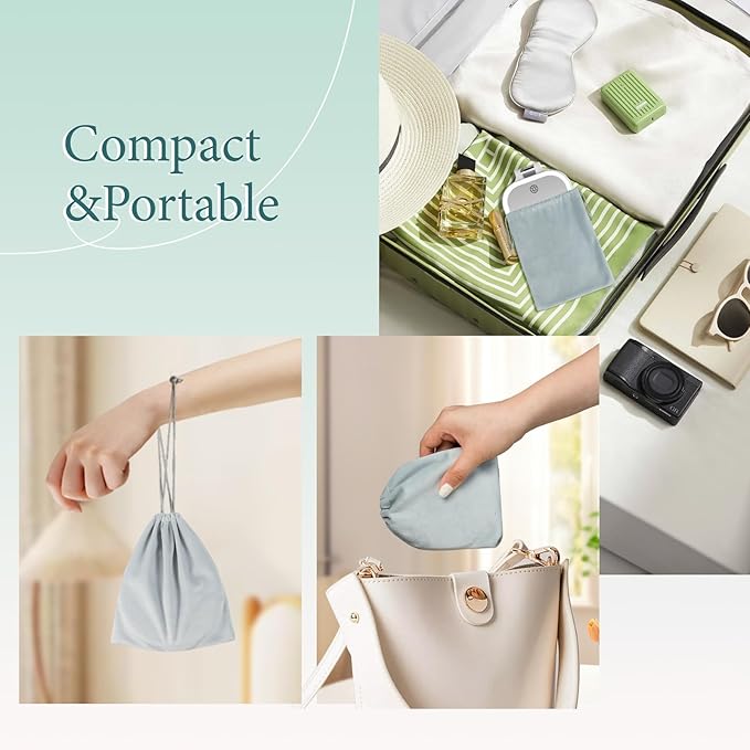 FUNTOUCH Compact Travel Mirror with Light, Rechargeable Double-Sided 1X10X Magnification with 3 Lights, Handheld Tabletop Portable Hanginig Mirror with Bag, Dimmable Touch Screen