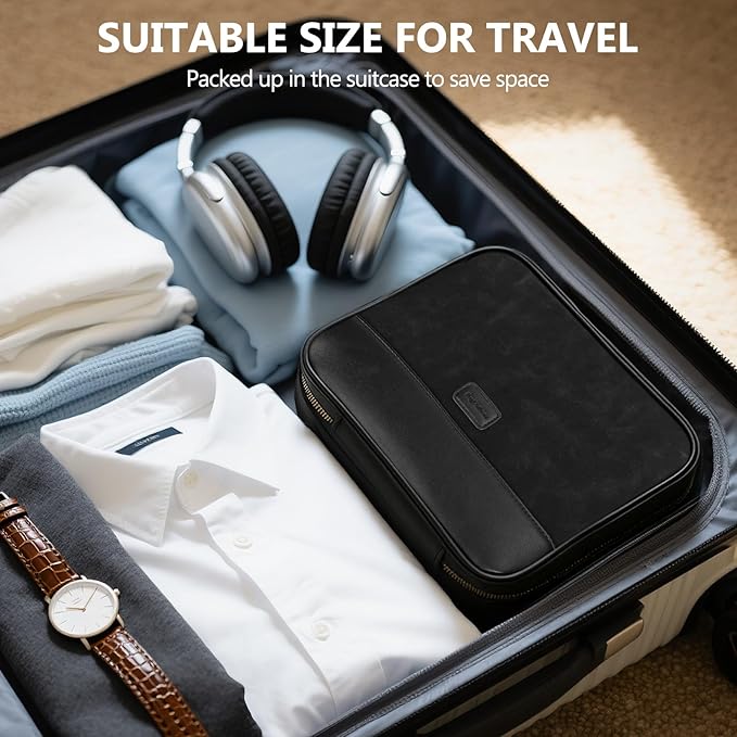 Large Mens Toiletry Travel Bag,Shaving Bag for Toiletries,Hygiene Bag for Men Toiletries Accessories (Black)