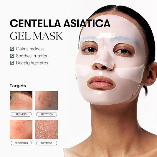 VT COSMETICS Pro Cica Reedle Shot 100 2-Step Hydrogel Mask(34.5gx4ea), Intensive Calming, Exosome Centella Asiatica, Blemish Relief, Overnight Melting Mask, Korean Facial Mask