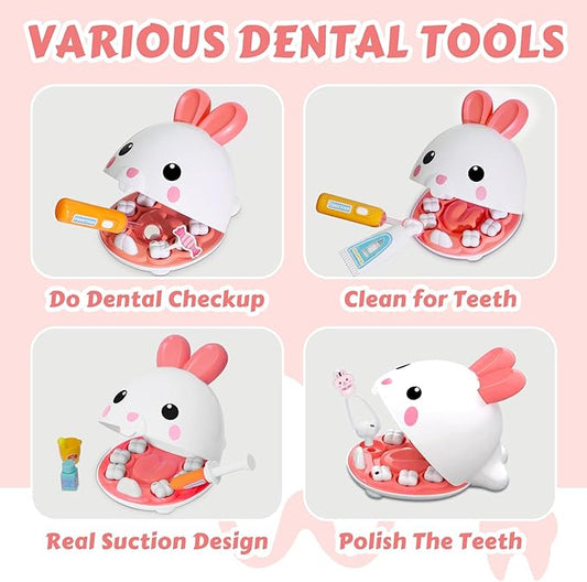 Dentist Kit for Kids - 31 Pcs Doctor Kit for Toddlers 3-5 Pretend Play Kit Toys for Role Play Pretend Playset Kit for Toddlers - Gifts Easter Basket Stuffers for 3-7 Years Old Girl