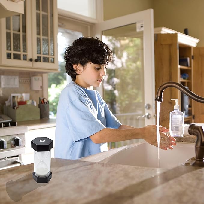 Sand Timer for Kids - 30 Seconds Black - 5 inches Hour Glass Acrylic Covered for Classroom, Home & Kids Room - Medium-Single Pack