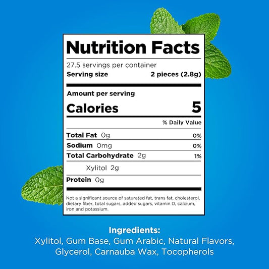 PUR Gum | Aspartame Free Chewing Gum | 100% Xylitol | Natural Peppermint Flavored Gum, 55 Pieces (Pack of 6)