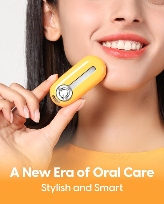 C1S Reusable Flosser Set, Auto-Restringing Flosser with Replaceable Floss Capsule, Multi-Hygiene, Portable Travel Floss, Recyclable Zero Waste, Unflavored(Twilight Orange)