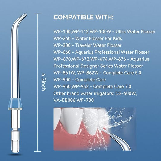 Replacement Tips for Waterpik Water Flosser Classic Jet Tips Waterpik' Replacement Parts (6 Tips Combo)