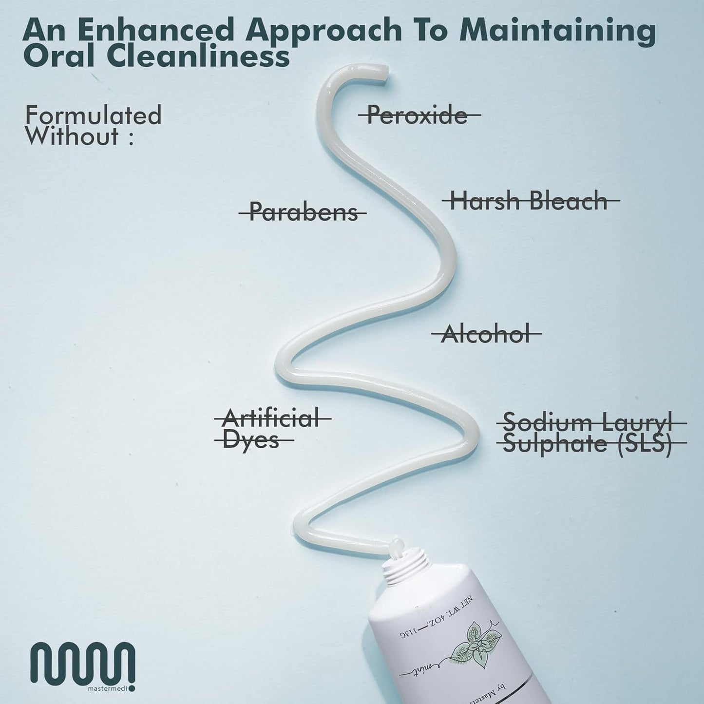 MasterMedi Nano Hydroxyapatite Toothpaste (Inspired by 10% nHA Formulas), Fluoride-Free, Whitening, Sensitive Teeth Care, Enamel Support, SLS Free, Xylitol, Magic Mint, 4 Oz (Pack of 3)