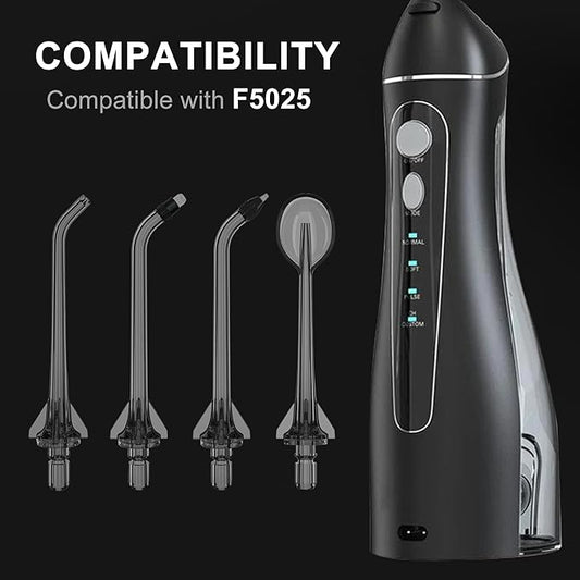 Replacement Tips for Nicwell Oralfree Water Flosser, Water Flosser Replacement Heads Oral Irrigator Jet Tip Compatible F5025/ FC159 Water Flosser( 4 Tips Combo)