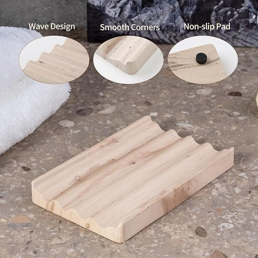 Soap Holder, Marble Soap Dish for Shower, Bar Soaps Holder with Water Ripple Design, Easy Cleaning Soaps Saver for Kitchen Sink,Bathroom, Executive Indian Natural Stone Soap Tray(Phalodi)