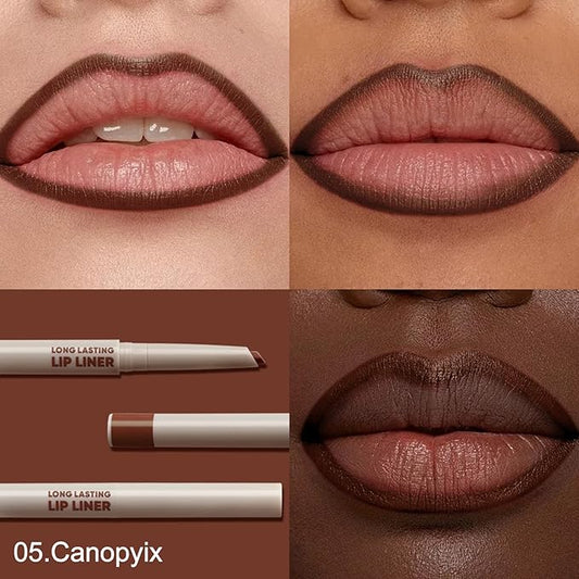 Erinde Long-Lasting Lip Liner Pencil, 2-in-1 Matte Lipliner Pencil for Sculpting & Filling, Rich Color Creamy Waterproof Lip Liner Crayon, Lip Contour Tint Makeup, Vegan & Cruelty-Free, 05 Chocolate