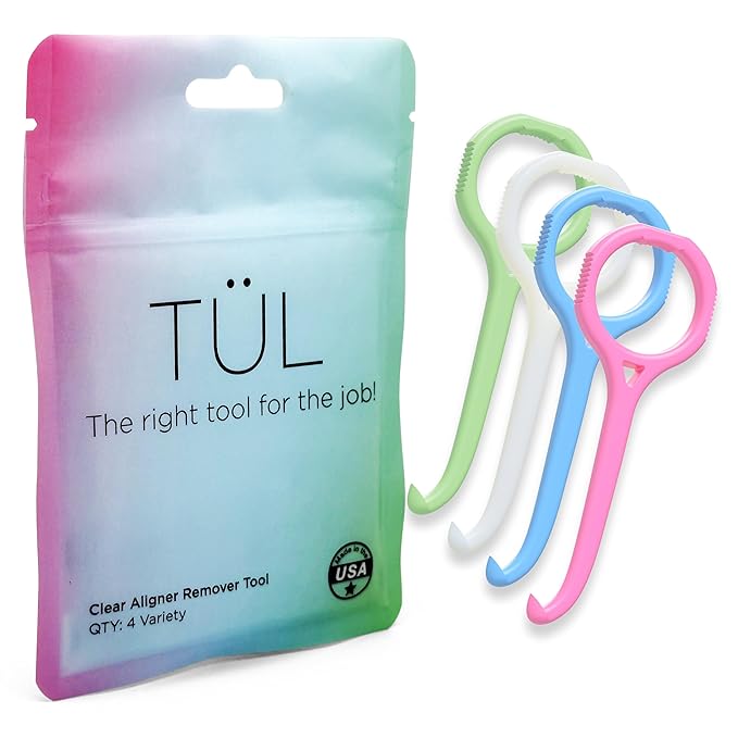 TÜL | Only Invisalign Remover Tool Made in the USA | Lifetime Replacements | Ortho Recommended Aligner Remover Tool & Retainer Remover Tool | Variety 4 Pack | Top Invisalign Accessories