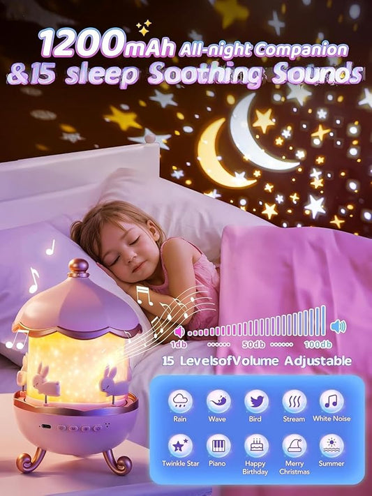 Sound Machine Baby Night Light Projector, 15 White Noise | 21 Colors | 15 Films Toddler Night Light for Kids, Remote Control Baby White Noise Machine, Unicorn Toys for Girls