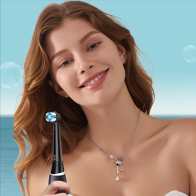 iO Replacement Heads Compatible with Oral B iO 2/3/4/5/6/7/8/9/10 Series Electric Toothbrush,IO Toothbrush Heads Compatible with Oral B iO,Medium-Hard bristles Care for Your Teeth,Black