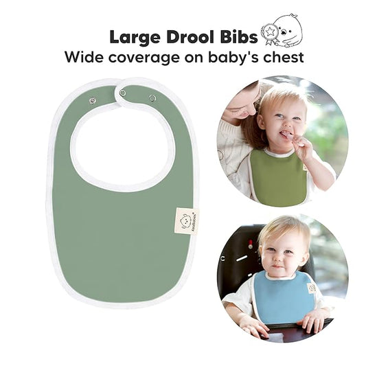 8-Pack Organic Baby Bibs for Boys, Girls - Soft Cotton Drooling and Teething Bibs for Baby Girl & Boy, Extra Absorbent, Easy To Clean & Put On for Toddler, Newborn, Infant 0-24 Months (Daybreak)