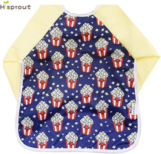 Infant Toddler Baby Waterproof Sleeved Bib, Bib with Sleeves&Pocket, 6-24 Months