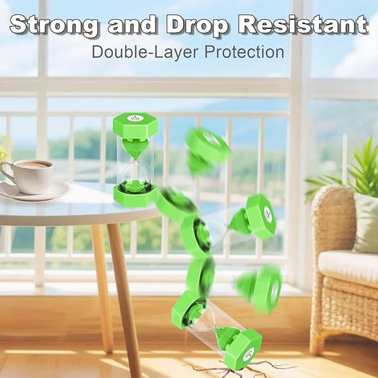 Hourglass 3 Minute Sand Timer, Green Plastic Sand Clock 3 Min, Colorful Hour Glass Sandglass for Classroom Gmaes Home Office Decor (Green)