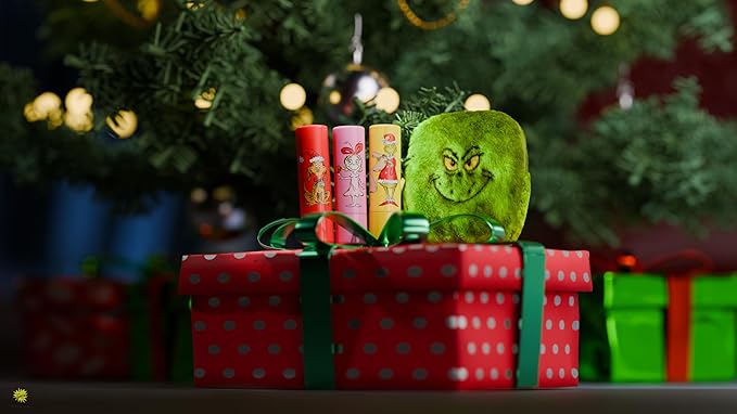 Dr. PawPaw The Grinch Set - Original, Ultimate Red, Peach Pink - Natural Lip Balm with Aloe Vera - Gluten Free Lip Moisturizer for Hydration - 3 pc