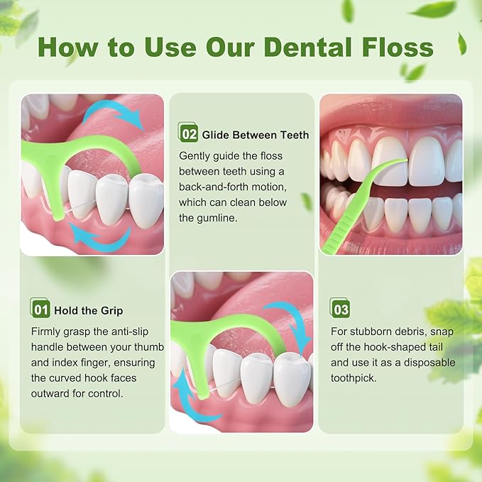 Bulk Floss Picks Dental Floss Sticks Bulk for Teeth, Floss Picks Dental Floss Picks Bulk for Family, Travel, Braces & Sensitive Teeth Dental Hygiene Essentials 1500