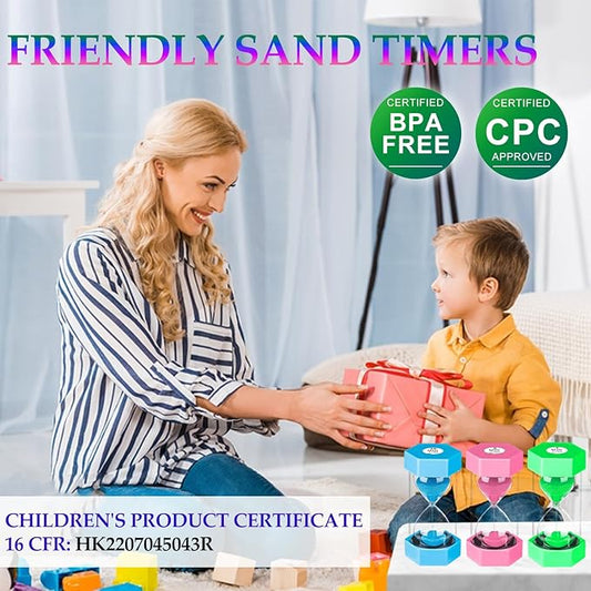 Hourglass Sand Timer 60 Minute,Colorful Sand Watch 60 Min, Small Green Sand Clock 60 Minute, Plastic Hour Glass Sandglass Timer for Kids, Games, Classroom, Kitchen, Ketch, Decoration
