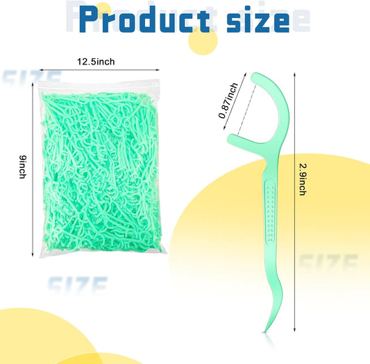 Maxdot 1000 Count Fresh Mint Flavor Dental Flosses Picks Bulk High Toughness Dental Floss Tooth Picks Flossing System for Adults Family Travel Tight Spaces Teeth Cleaning